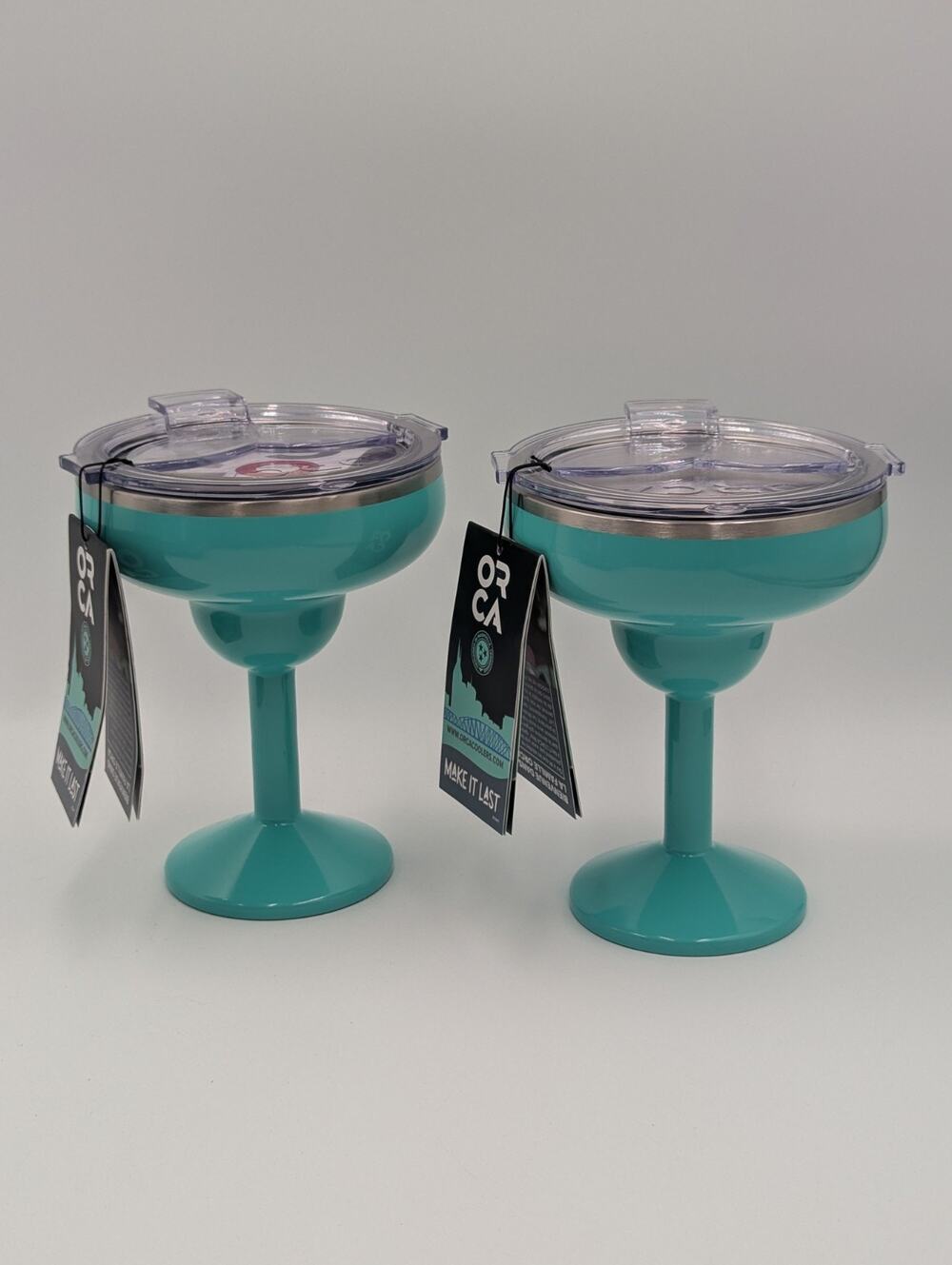 Set Of 2 ORCA 13oz Rita Seafoam Green Margarita Insulated Tumblers NEW